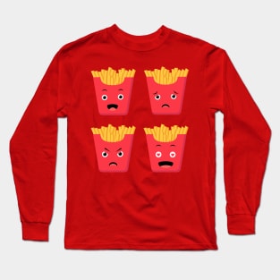 French fries cute face expression Long Sleeve T-Shirt